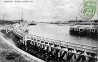 carte postale ancienne de Ostende EntrÃ©e du Nouveau Port