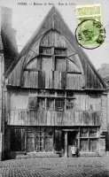 carte postale ancienne de Ypres Maison de bois - rue de Lille