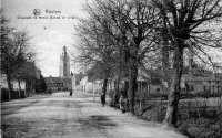 carte postale ancienne de Roulers Chaussée de Menin (entrée en ville)