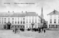 carte postale ancienne de Wervicq Wervicq - Place Saint Martin et Hôtel Communal