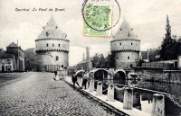 carte postale ancienne de Courtrai Le Pont de Broel