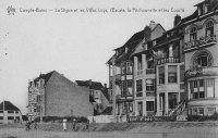 carte postale ancienne de Coxyde La Digue et les villas Lilys, l'Escale, la Pitchounette et les Courlis