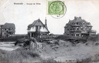 carte postale ancienne de Westende Groupe de villas