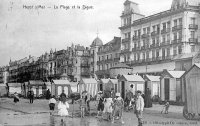 carte postale ancienne de Heyst La plage et la digue