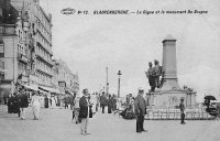 carte postale ancienne de Blankenberge La Digue et le monument De Bruyne