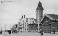 carte postale ancienne de Blankenberge Le Phare et la Digue