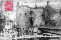 carte postale ancienne de Bruges La Porte de Gand