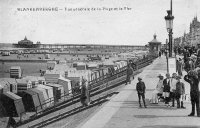 carte postale ancienne de Blankenberge Vue générale de la plage et le Pier