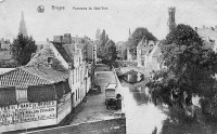 carte postale ancienne de Bruges Panorama du Quai Vert