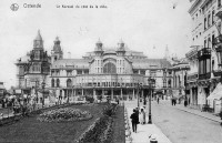 carte postale ancienne de Ostende Le Kursaal du côté de la ville