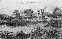 carte postale ancienne de Coxyde Villas dans les dunes