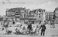 carte postale ancienne de La Panne La Plage et la Digue