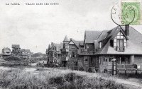 carte postale ancienne de La Panne Villas dans les dunes