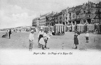 carte postale ancienne de Heyst La Plage et la Digue Est