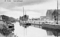 carte postale ancienne de Furnes Canal de Nieuport