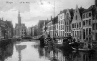 carte postale ancienne de Bruges Quai du Miroir