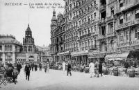 carte postale ancienne de Ostende Les hôtels de la digue