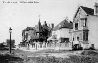 carte postale ancienne de Knokke Villas dans les dunes