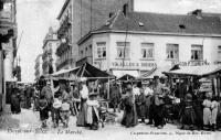 carte postale ancienne de Heyst Le marché
