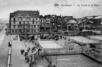 carte postale ancienne de Duinbergen Le Tennis et la digue