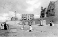 carte postale ancienne de Westende La plage