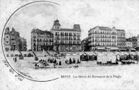 carte postale ancienne de Heyst Les hôtels du Kursaal et de la Plage