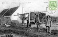 carte postale ancienne de Knokke Cabane de Pêcheurs - Départ pour la pêche