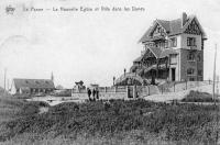 postkaart van De Panne La nouvelle église et villa dans les dunes