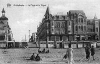 carte postale ancienne de Middelkerke La plage et la digue