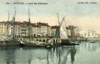 carte postale ancienne de Ostende Quai des pêcheurs