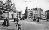 carte postale ancienne de Ostende Panorama de la plage
