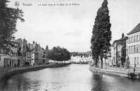 carte postale ancienne de Bruges Le quai long et le quai de la Poterie