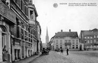 carte postale ancienne de Izegem Grand Place sud & rue du Marché