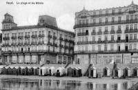 carte postale ancienne de Heyst La plage et les hôtels