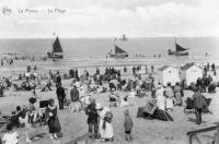 carte postale ancienne de La Panne La plage