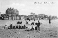 carte postale ancienne de Coxyde La plage et la digue