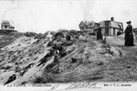 carte postale ancienne de La Panne Grandes dunes