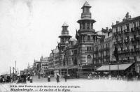 carte postale ancienne de Blankenberge Le casino et la digue