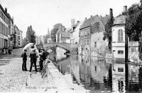 carte postale ancienne de Bruges Le quai vert