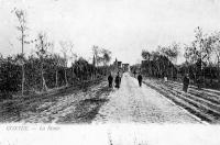 carte postale ancienne de Coxyde La route