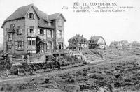 carte postale ancienne de Coxyde Villa No Gayolle, Nanneko, Lucie-Rose, Marthe, Les heures-claires