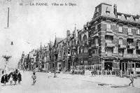 carte postale ancienne de La Panne Villas sur la Digue