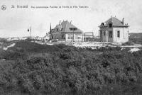 carte postale ancienne de Saint-Idesbald Vue panoramique Pavillon du Tennis et Villa Fantaisie