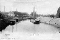 carte postale ancienne de Furnes Canal de Nieuport