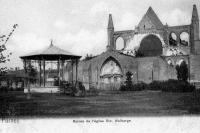 carte postale ancienne de Furnes Ruines de l'église Ste Walburge