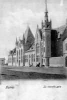 carte postale ancienne de Furnes La nouvelle gare