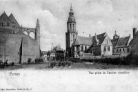 carte postale ancienne de Furnes Vue prise de l'ancien cimetière