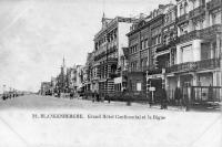 carte postale ancienne de Blankenberge Grand Hôtel Continental et la Digue