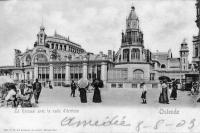 postkaart van Oostende Le Kursaal avec la salle d'écriture