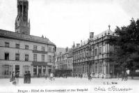 carte postale ancienne de Bruges Hôtel du Gouvernement et rue Breydel